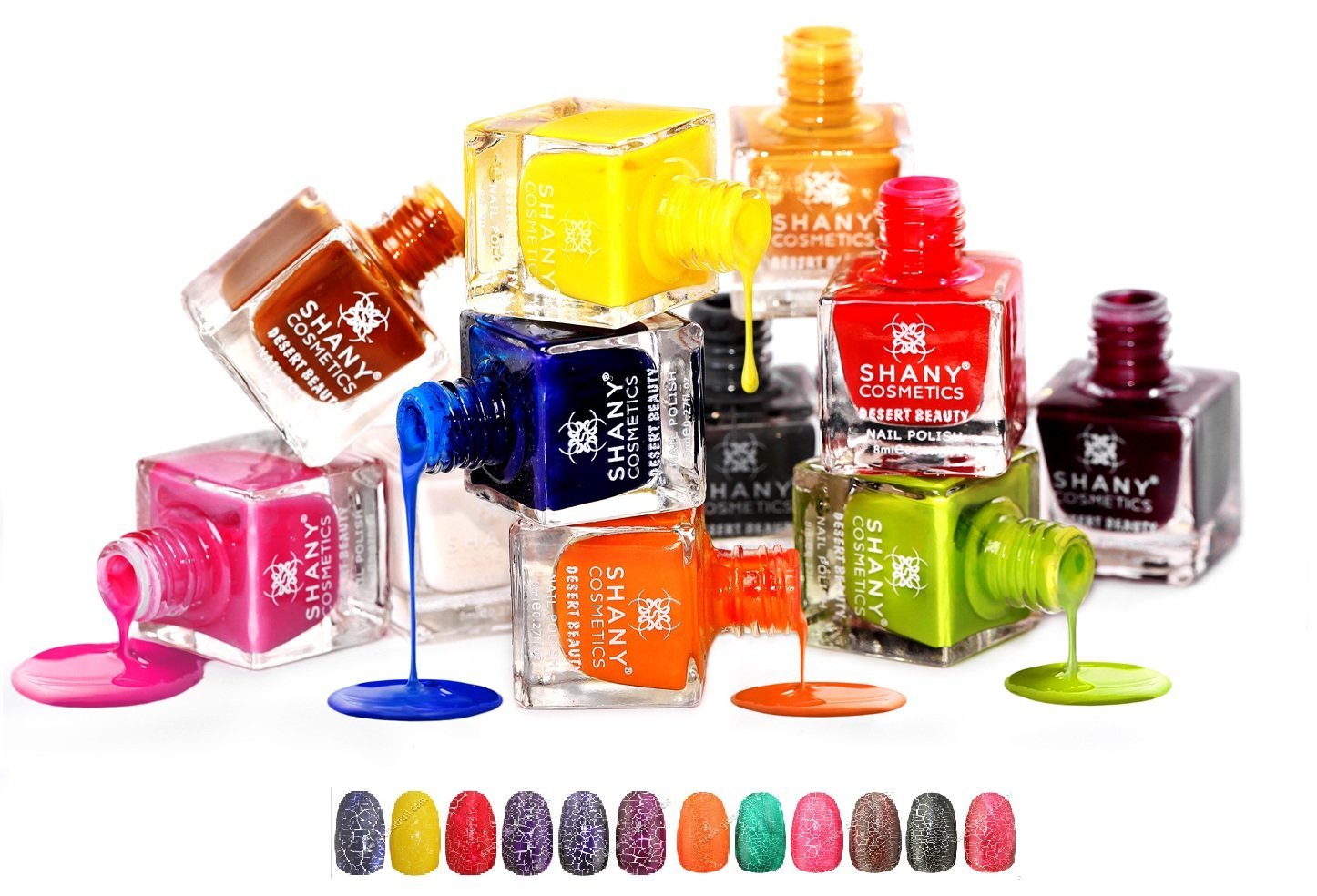 SHANY Cosmetics Desert Beauty Cracked Nail Polish Set (12 Famouse Colors), 15 Fluid Ounce
