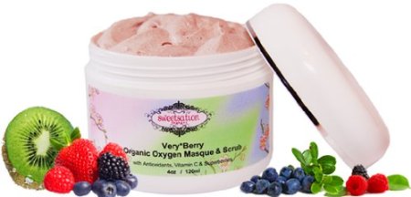 VeryBerry Organic Oxygen Masque and Scrub with Antioxidants, Vitamin C and Superberries