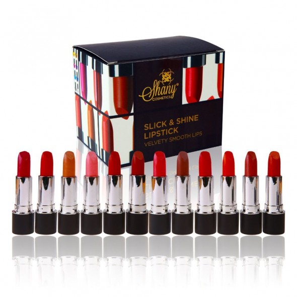 SHANY Slick and Shine Lipstick Set - Set of 12 Famouse Colors
